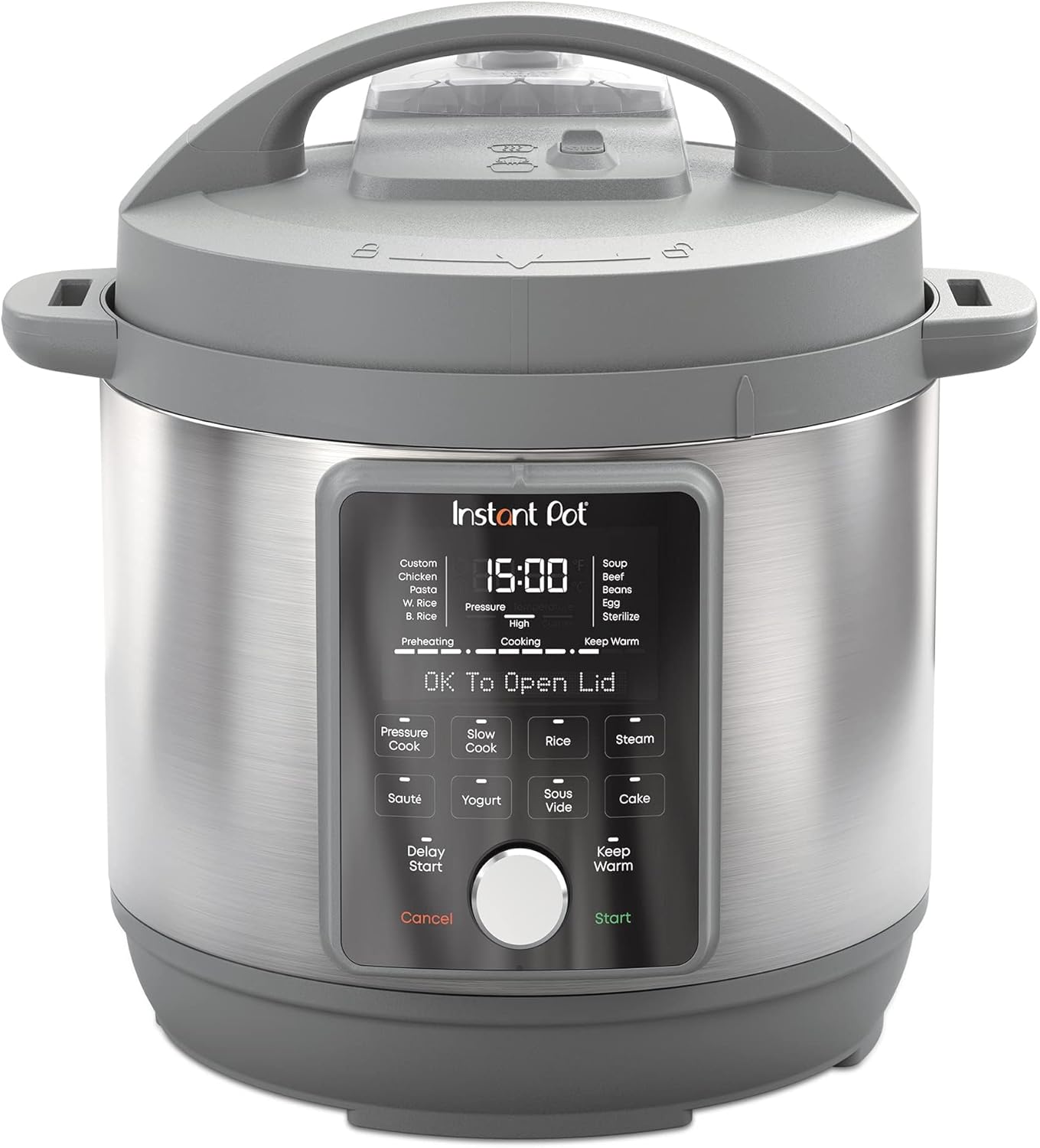 , 8-Quart Whisper Quiet 9-in-1 Electric Pressure Cooker, Slow Rice Cooker, Steamer, Sauté, Yogurt Maker, Warmer & Sterilizer, App With Over 800 Recipes, Stainless Steel, Duo Plus 8 Quarts
