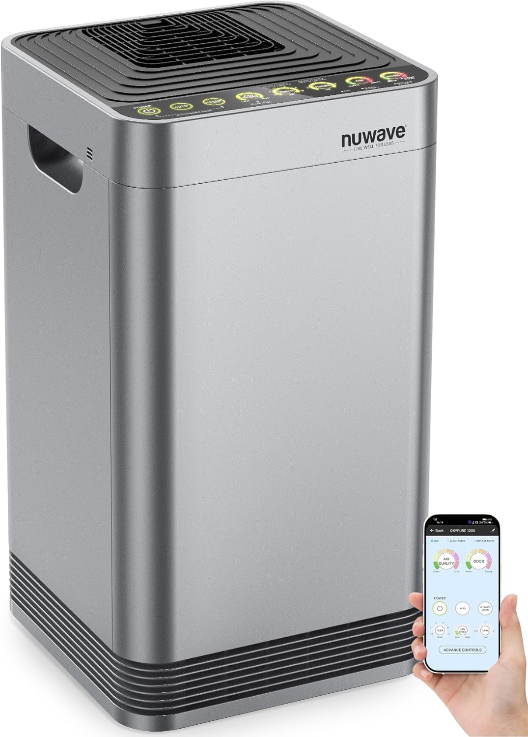 Whole House Air Purifiers, Oxypure Smart Air Purifier with 5 Stage Tower Structure Air Filter, Air Quality & Odor Sensors, Sleep Mode for Bedroom, Remove 99.99% of Dust, Smoke, Pollen, Allergen Air Purifier with 5 HEPA/Carbon Combo Filters