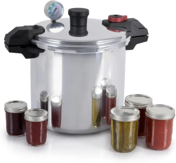 T-fal Pressure Cooker Aluminum Pressure Canner, 22 Quart, 3 PSI Settings, Cookware, Pots and Pans, Large Capacity, Cooling Racks, Recipe Booket, Canning Vegetables, Meats, Poultry, Seafood, Silver Pressure Canner 22 Quarts