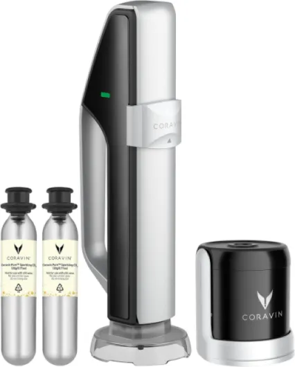 Sparkling Wine Preservation System - Preserve Wine for 4 Weeks - Wine Saver for Sparkling Wine - With Pure Sparkling CO2 Gas Capsules - For Champagne and Other Sparkling Wines