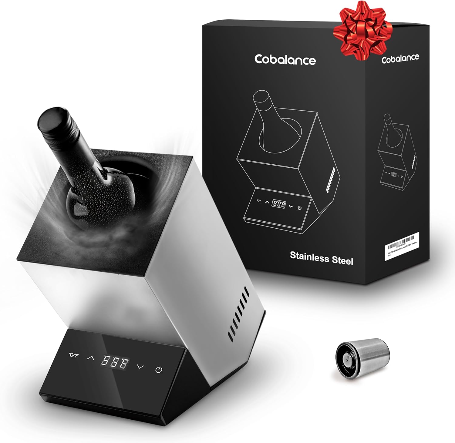 Wine Chiller Electric,Single Bottle Cooler for 750ml Wine or Some Champagne,Portable Coolers Keep Cold Up to 24h,Personalized Chillers at Party,Gift for Wine Lover 1 Bottle