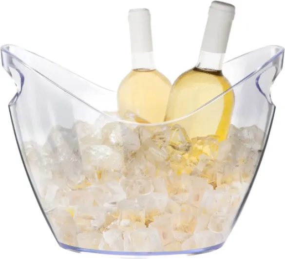 Ice Bucket Wine Bucket，Clear Acrylic 4 Liter Plastic Tub for Drinks and Parties, Food Grade, Perfect for Wine, Champagne or Beer Bottles 4L