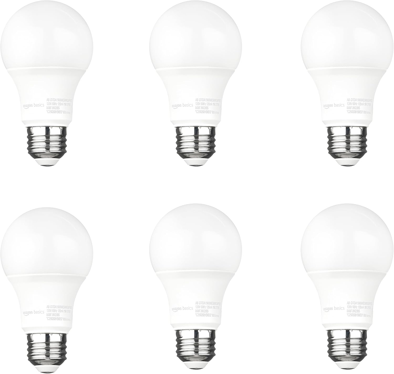 A19 Dusk to Dawn Sensor LED Outdoor Light Bulb, 60W Equivalent, Energy-Efficient 9W, Soft White 2700K, E26 Base, 10,000 Hours, 6 Count (Pack of 1) 6 Count (Pack of 1) 60 Watt Soft White
