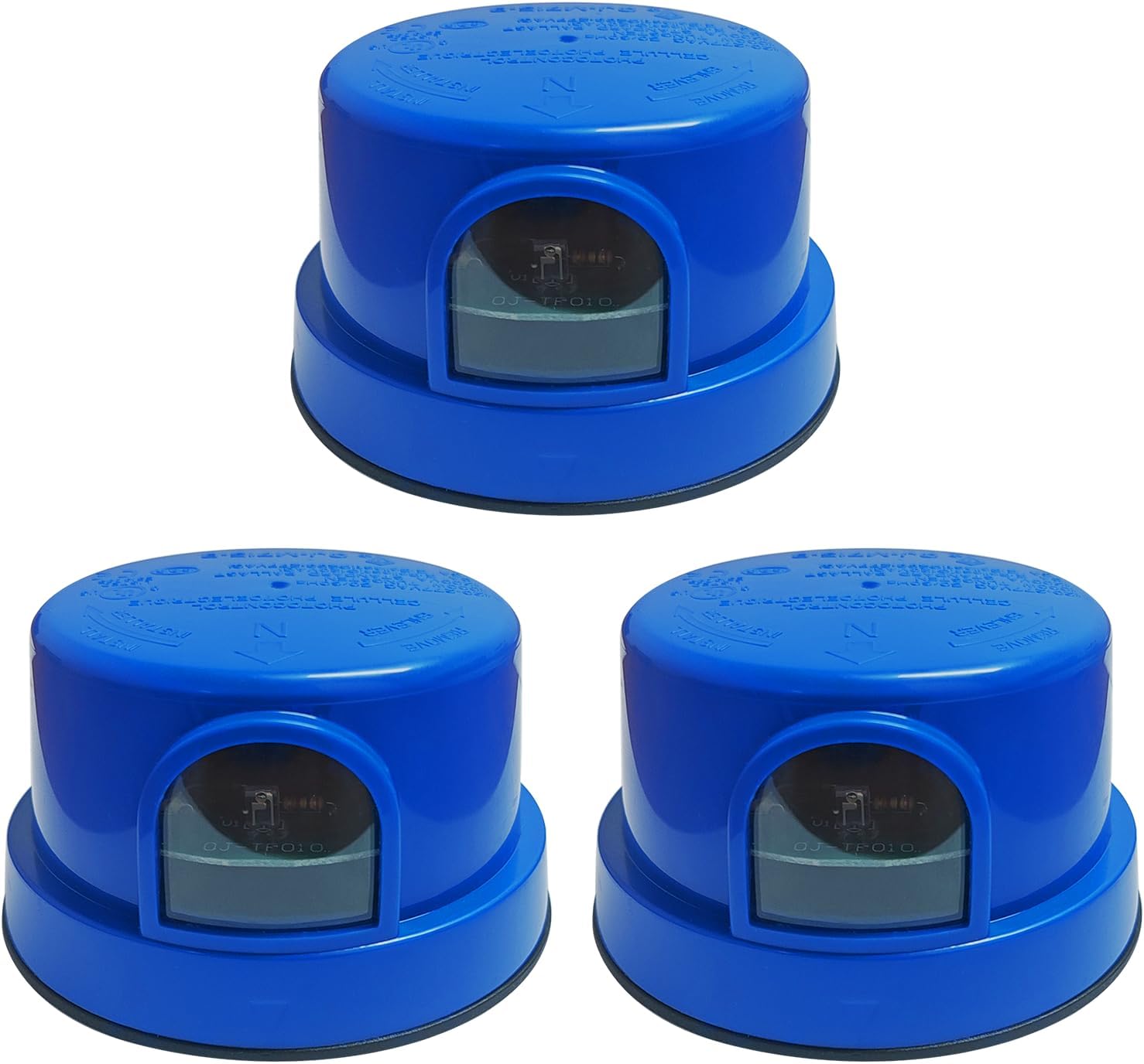 Photocell Sensor Auto On Off Dusk to Dawn Light Control Switch Photocell Twist Lock for Outdoor Lighting IP66 Waterproof, 3 Pack