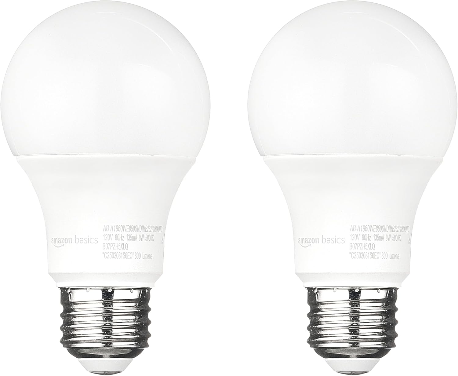 A19 Dusk to Dawn Sensor LED Outdoor Light Bulb, 60W Equivalent, Energy-Efficient 9W, Daylight 5000K, E26 Base, 10,000 Hours, 2 Count (Pack of 1) 2 Count (Pack of 1) 60 Watt Daylight