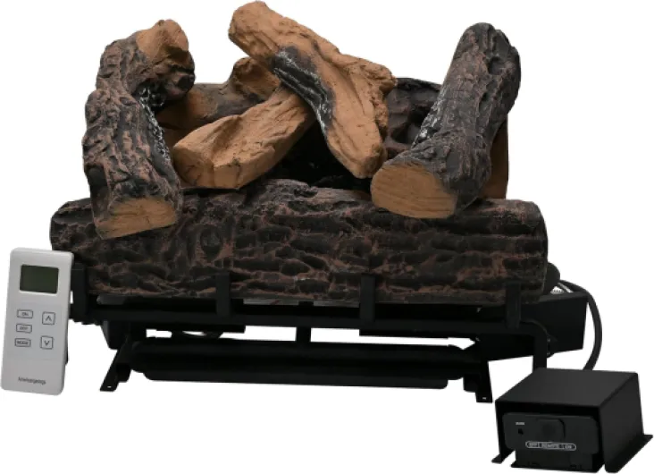 18-24 Inch Ventless Fireplace Logs Set with Remote Control, Only Used for Natural Gas,Heats up to (Natural Gas Fireplace Oak, 18Inch) 18Inch Natural gas fireplace Oak