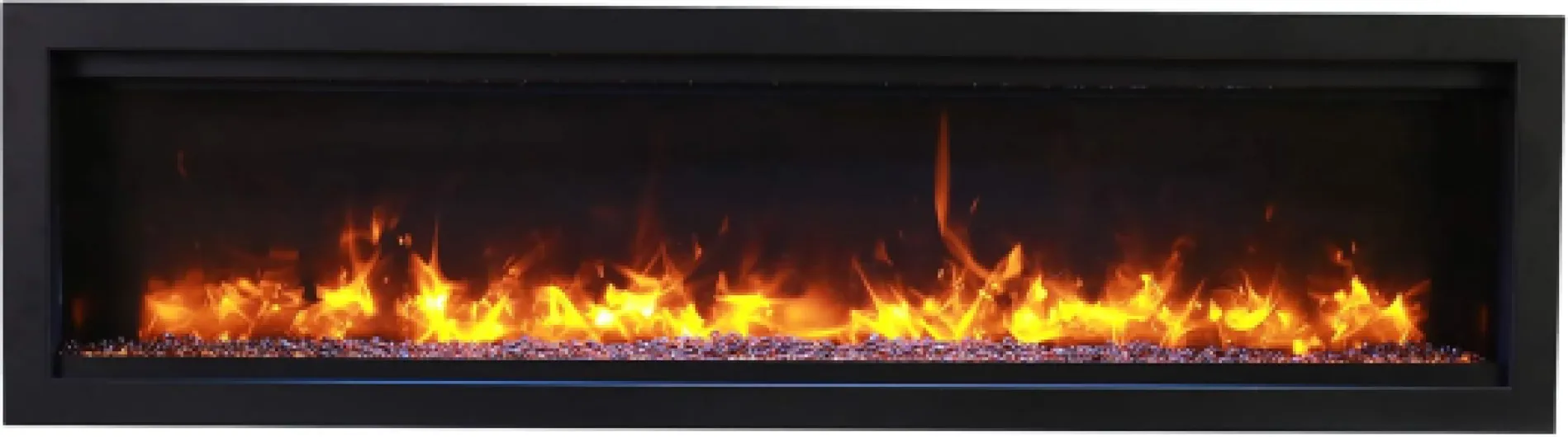 SYM-50-BESPOKE Symmetry Series Bespoke 50-Inch Built-in Electric Fireplace with Remote, Ember Media, Black Steel Surround