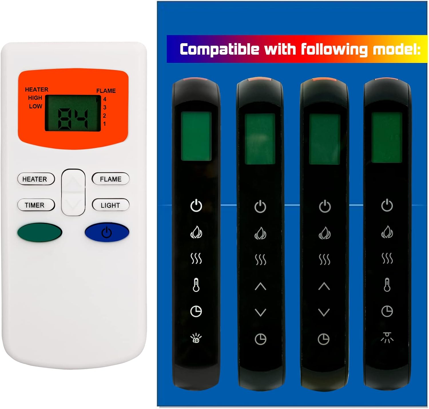 Replacement Remote Control for HHT Simplifire Electric Fireplace Heater REMOTE-INS30 SF-INS30 SF-INS30-BK