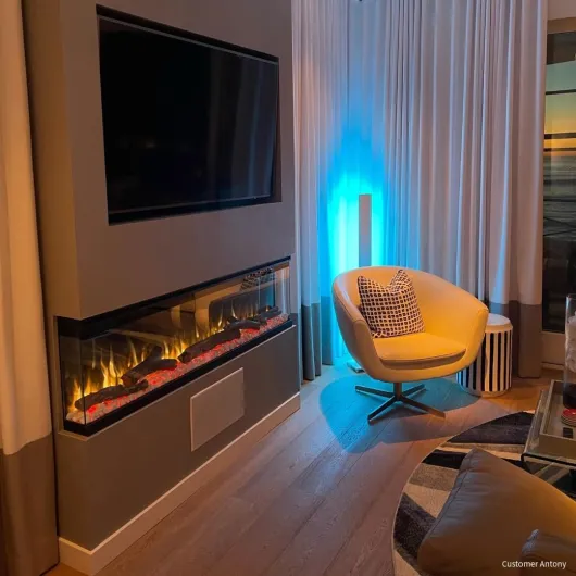 Sideline Infinity Pro 3-Sided Smart 72" WiFi-Enabled Electric Fireplace - 80051 - Built-in - 6 Realistic Flame Colors- 13-Color Down Lighting- Crackle Sound- 1,500W Heater 72 Inches