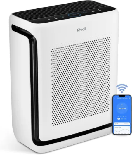 Air Purifiers for Home Large Room Up to 1875 Ft² with Washable Pre-Filter, AHAM VERIFIDE, Air Quality Monitor, HEPA Sleep Mode for Allergies, Pet Hair in Bedroom, Vital 200S-P, White Air Purifier White