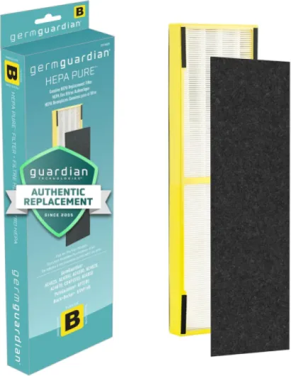 Filter B HEPA Pure Genuine Air Purifier Filter, Removes 99.97% of Pollutants, Wildfire Smoke, Odors, for AC4825, AC4300, AC4850, AC4880, AC4900, CDAP4500, AP2200, Black/Yellow, FLT4825