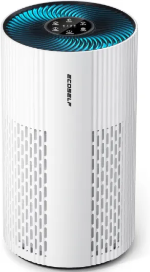 Air Purifiers for Home Large Room Cover Up to 1500 Ft² with True HEPA Filter, 20dB Sleep Mode, 360° Air Intake & Outlet, Air Cleaner for Bedroom Pets, 7 Color Light, HAP604, White