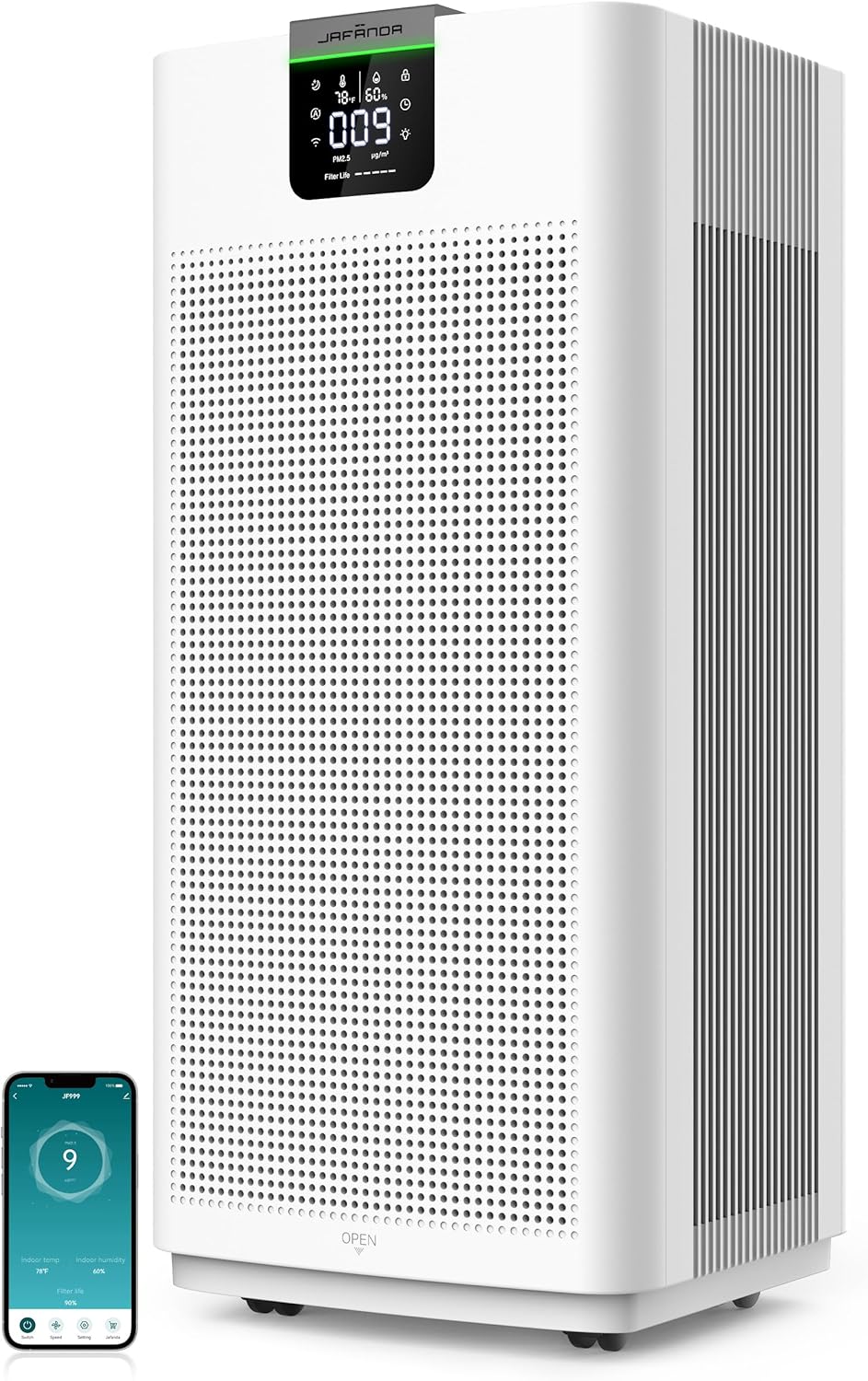 Air Purifiers for Home Office 4575 ft², APP & Alexa, Ture HEPA 13 Activated Carbon Air Filter, Air Cleaner for Large Room Remove 99.97% Dust Pollen Smoke Pet Dander Allergies Mold Odors VOCs JF999