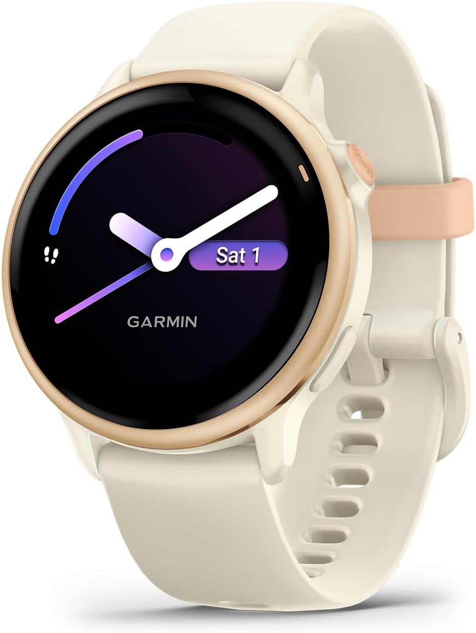 Vívoactive® 6, Health and Fitness GPS Smartwatch, AMOLED Display, Up to 11 Days of Battery, Metallic Pink Dawn with Bone Band