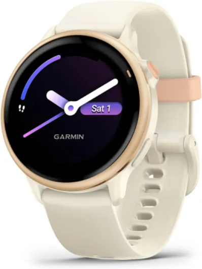 Vívoactive® 6, Health and Fitness GPS Smartwatch, AMOLED Display, Up to 11 Days of Battery, Metallic Pink Dawn with Bone Band