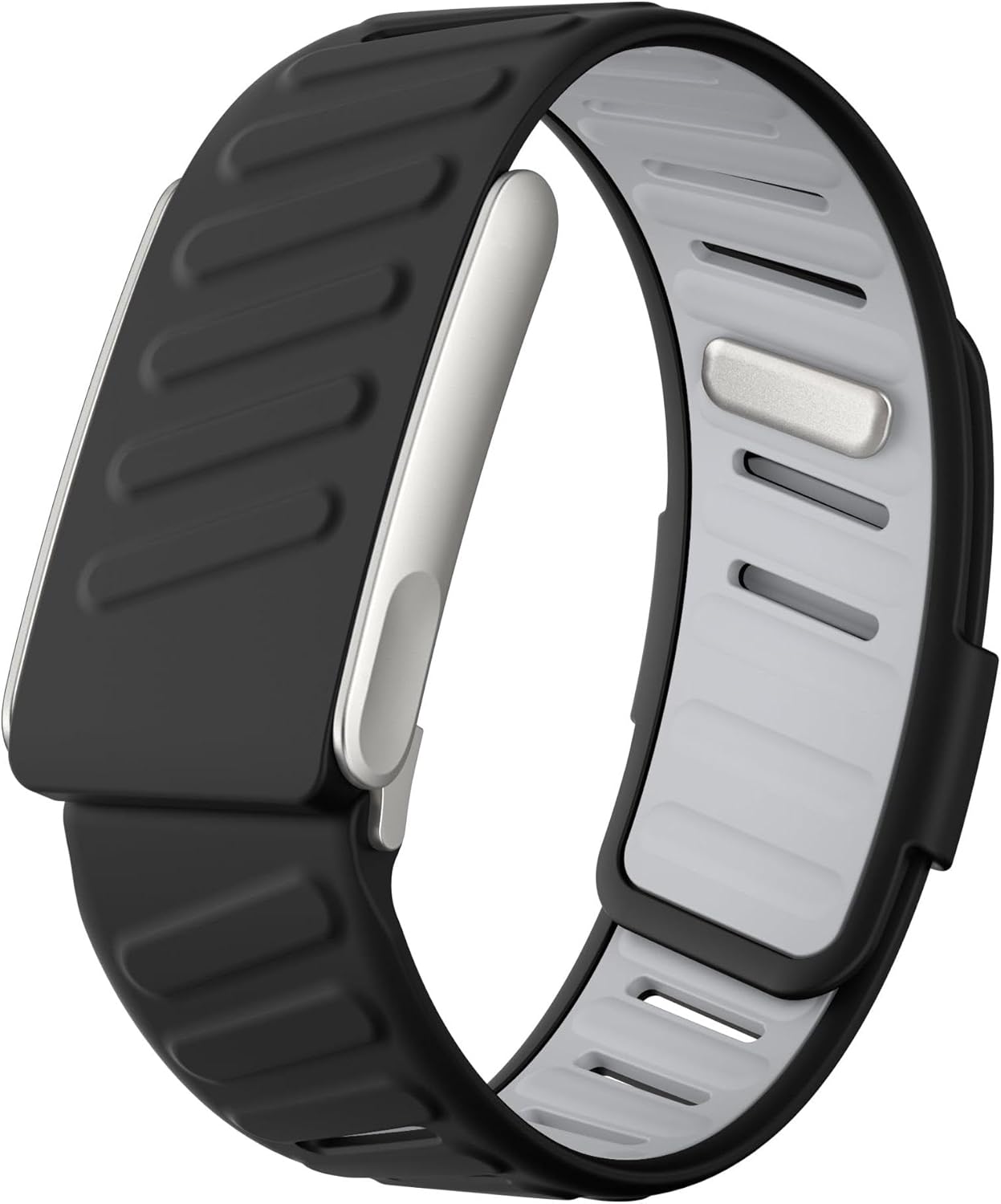 Silicone Sport Band Compatible with Whoop 5.0 Band Strap Men Women, Breathable Sport Adjustable Waterproof Replacement Wristbands Straps for Whoop 5.0 Silicone Bands Black light gray