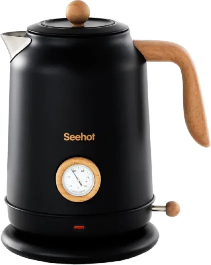 ® 1.7L (57.oz) Electric Kettle with Thermometer, 1200W Large Electric Tea kettle with 304 Stainless Steel,Auto shut off,Hot water kettle Electric for Coffee&Tea-Black