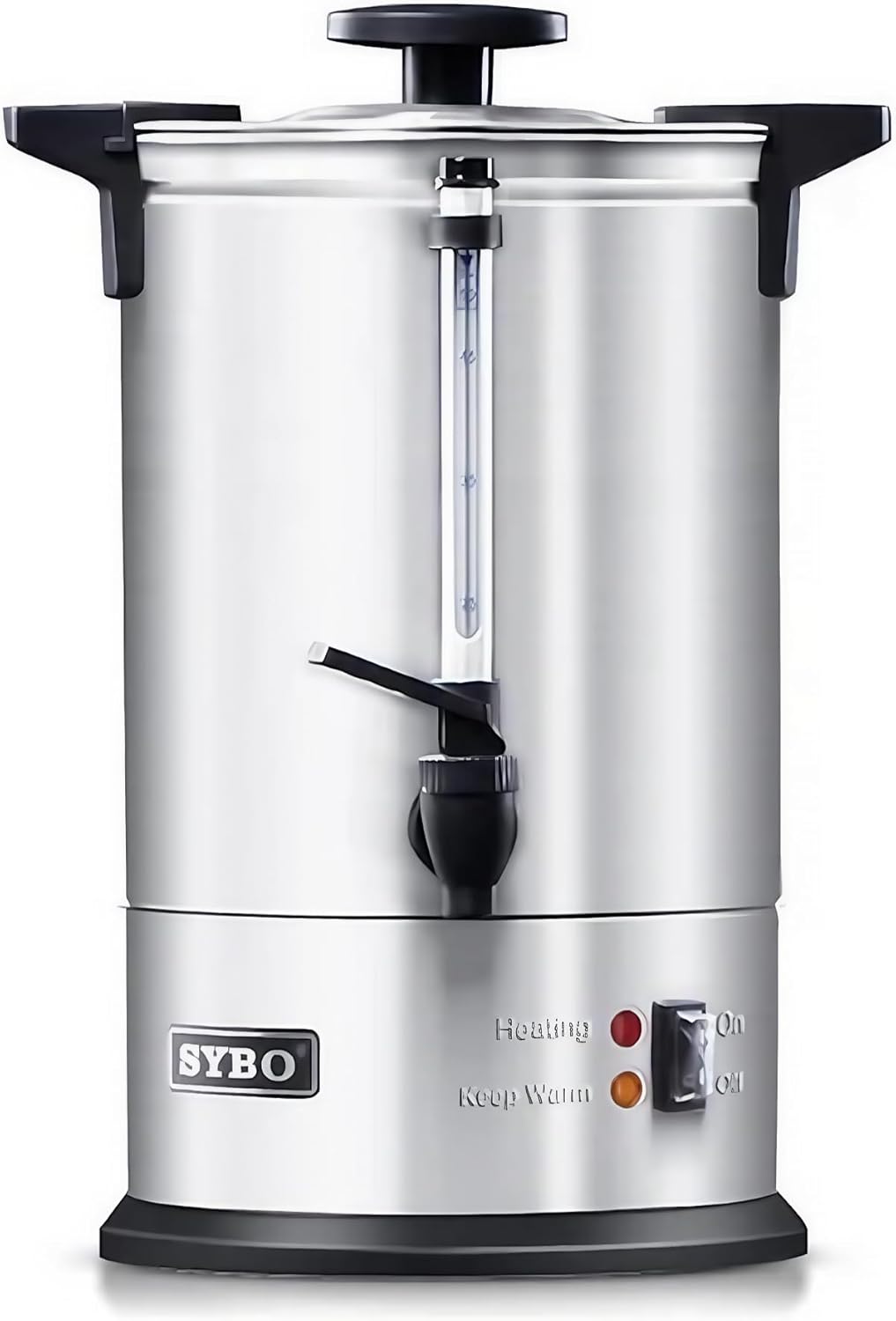 120 Cup Commercial Coffee Urn & Hot Beverage Dispenser Stainless Steel Percolate Maker Fast Brew Keeps Warm – Ideal for Tea Water at Events Catering 18 L Metallic 120Cup Black