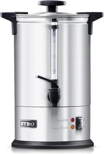120 Cup Commercial Coffee Urn & Hot Beverage Dispenser Stainless Steel Percolate Maker Fast Brew Keeps Warm – Ideal for Tea Water at Events Catering 18 L Metallic 120Cup Black