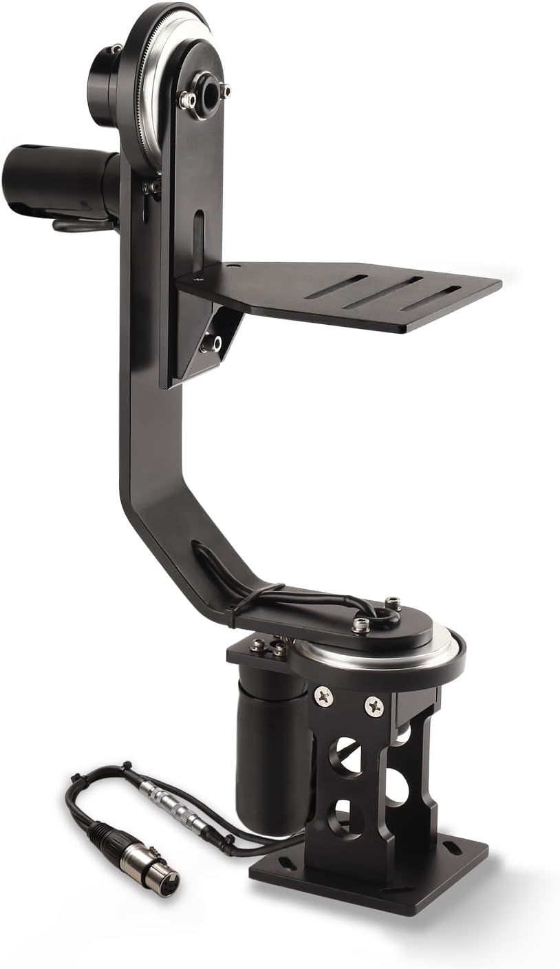 Junior Motorized 2-Axis Pan Tilt Head w 12V Joystick Control for DSLR Camera Jib Crane - 360° Pan/tilt Moves, Remote-Precise Control on Moves - Quite Operations, 5kg/11lb Payload + Bag (PT- JR~)