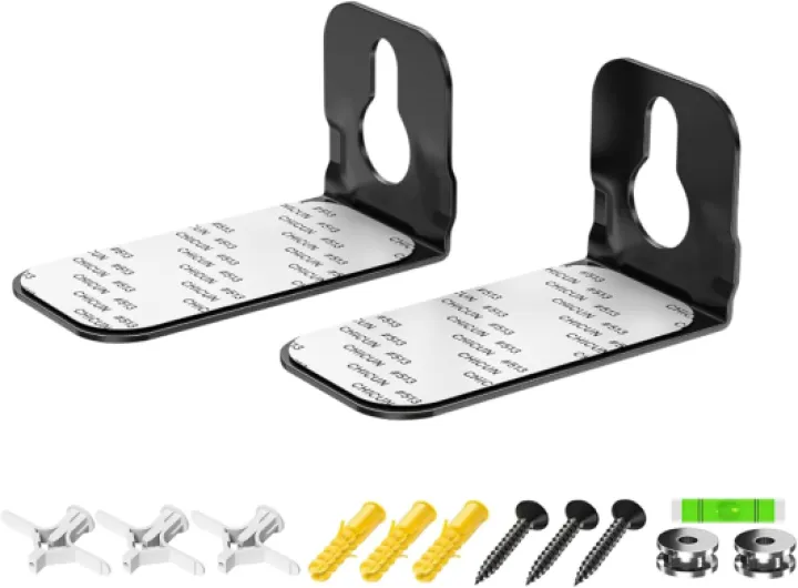 Soundbar Mount Shelf for Samsung, Sony, LG, Vizio, Bose, Onn and More Soundbar Wall Mount Bracket - Sound Bar Mounts Under TV Mounting Bracket Black One Pack