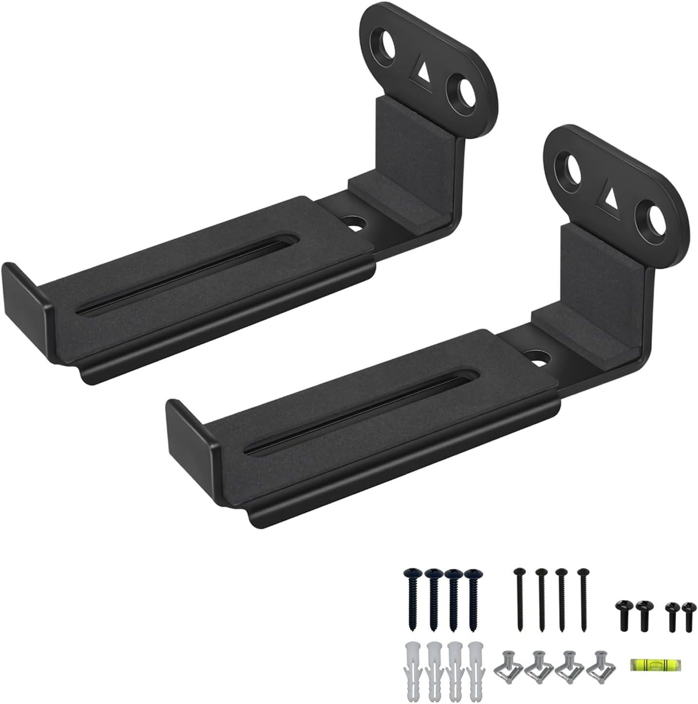 Soundbar Wall Mount,All Metal Sound Bar Mounts Under TV for Sonos,Samsung, Bose, Vizio, LG, Sony, JBL and More,Depth Adjustable 3.7”-6.3”, Hold up to 30 lbs,HD-118,2 Packs,Black