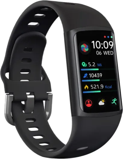 FINO 2 Slim Fitness Tracker, Smart Watch with Blood Oxygen, Sleep Monitor, 24/7 Heart Rate & Blood Pressure, IP68 Waterproof Health Activity Trackers with Calories Step Counter for Women Men Black