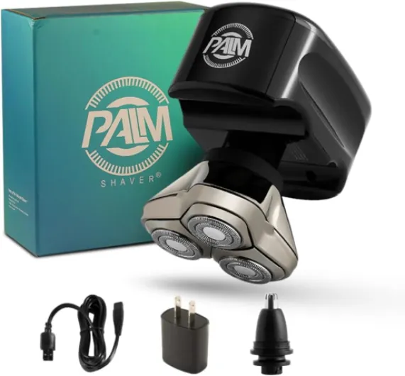 Palm Shaver for Men - Head & Face Razor - Ergonomic Design - Waterproof Cordless Razor - Travel Friendly - Grooming Gift for Bald Men Palm CR3 (1 Count)