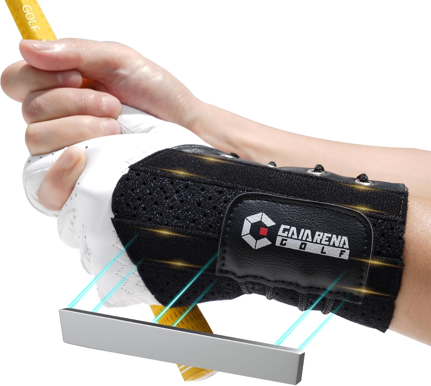 Olf Wrist Brace Wrist Hinge Swing Aid, Efficient Golf Swing Training Equipment to Correct Wrist’s Angle & Develop Muscle Memory for Beginner Golfers Black [Right Handed Golfers] Large