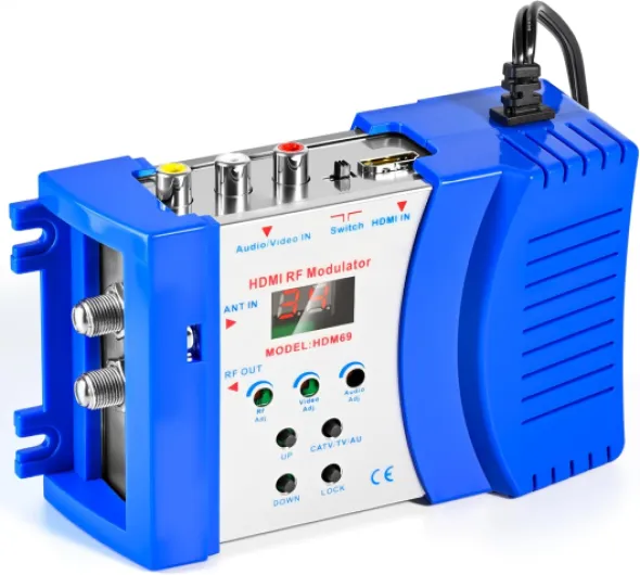 HDMI to RF Modulator, VHF UHF AV to RF Coaxial Converter, CVBS RCA HDMI to RF Modulator, for TV PAL NTSC Format, for Home TV Switch Audio Video, F Female Connectors