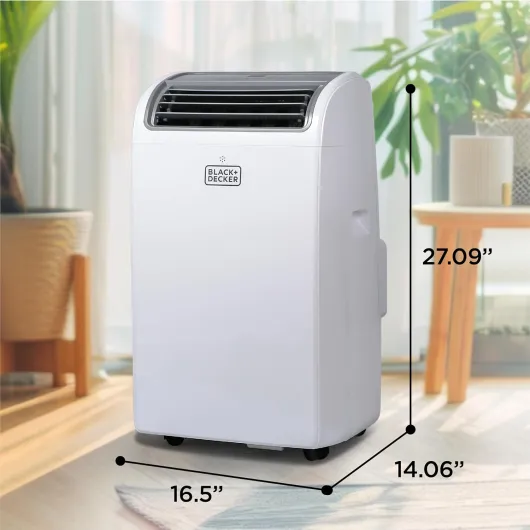 BLACK+DECKER Smart Portable Air Conditioner, 14,000 BTU (10,200 BTU SACC) for Rooms up to 700 Sq - Ft., Smart Portable AC with Follow Me Remote and Window Kit, BPACT14WT, White 1 Count (Pack of 1)