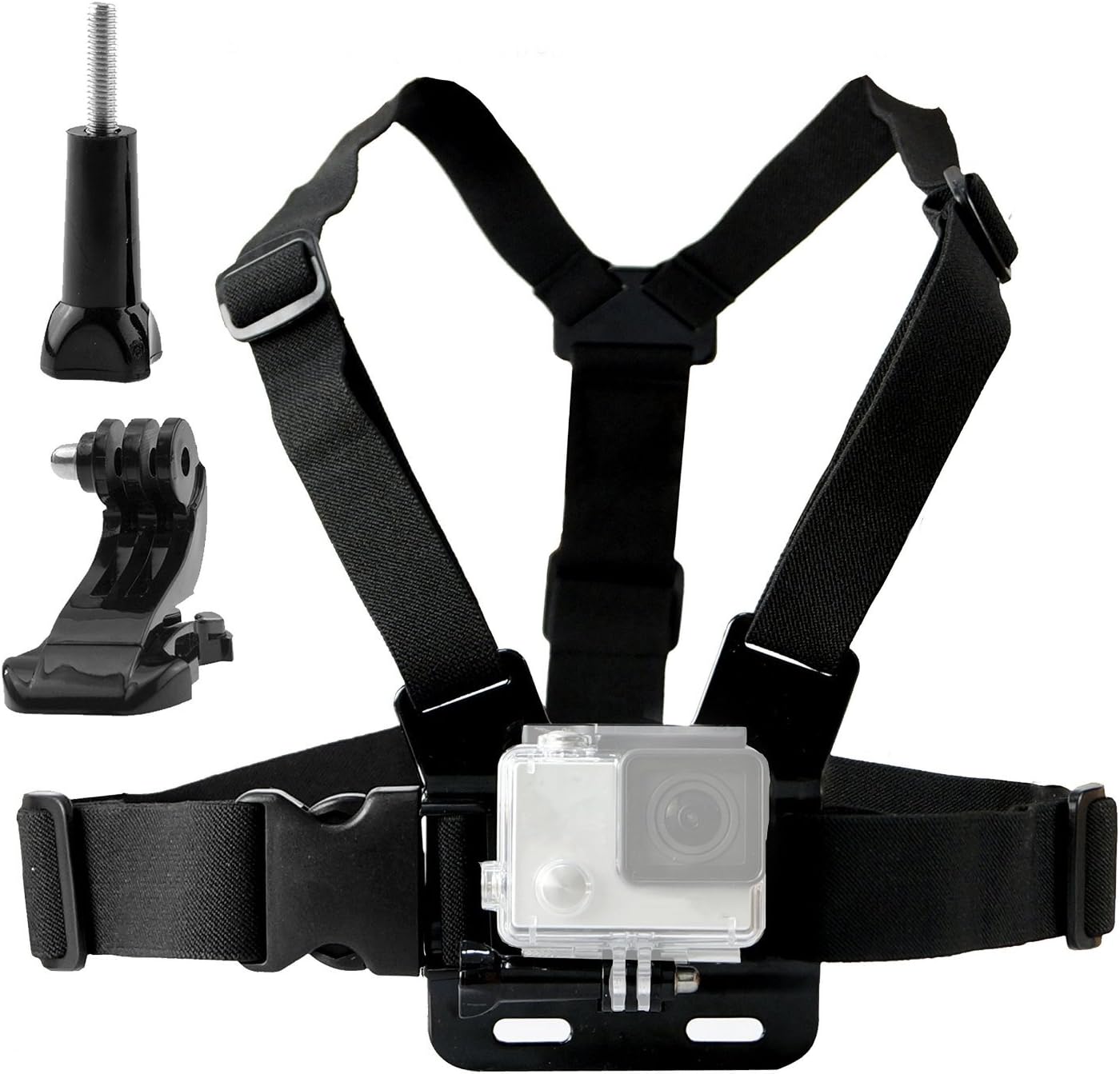 Chest Harness Mount Adjustable Chest Strap Belt with J Hook Compatible with Gopro Hero 13 12 11 10 9 8/AKASO EK7000 Brave 4 7/Vemont/WOLFANG/Surfola/Icefox Action Camera Accessories