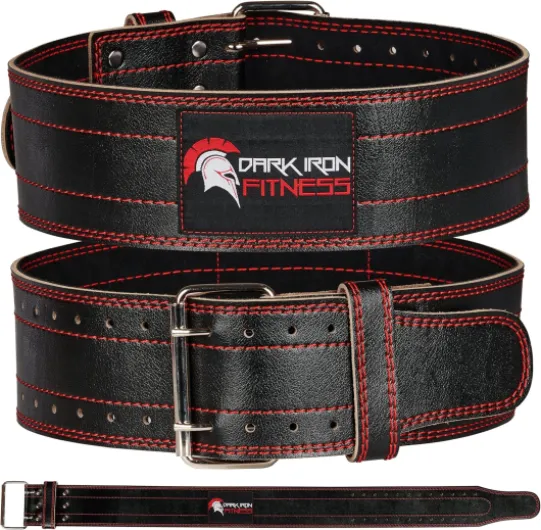Weight Lifting Belt for Powerlifting Deadlift Training, Premium Leather for Core Support Gym Strength Workout Medium Black