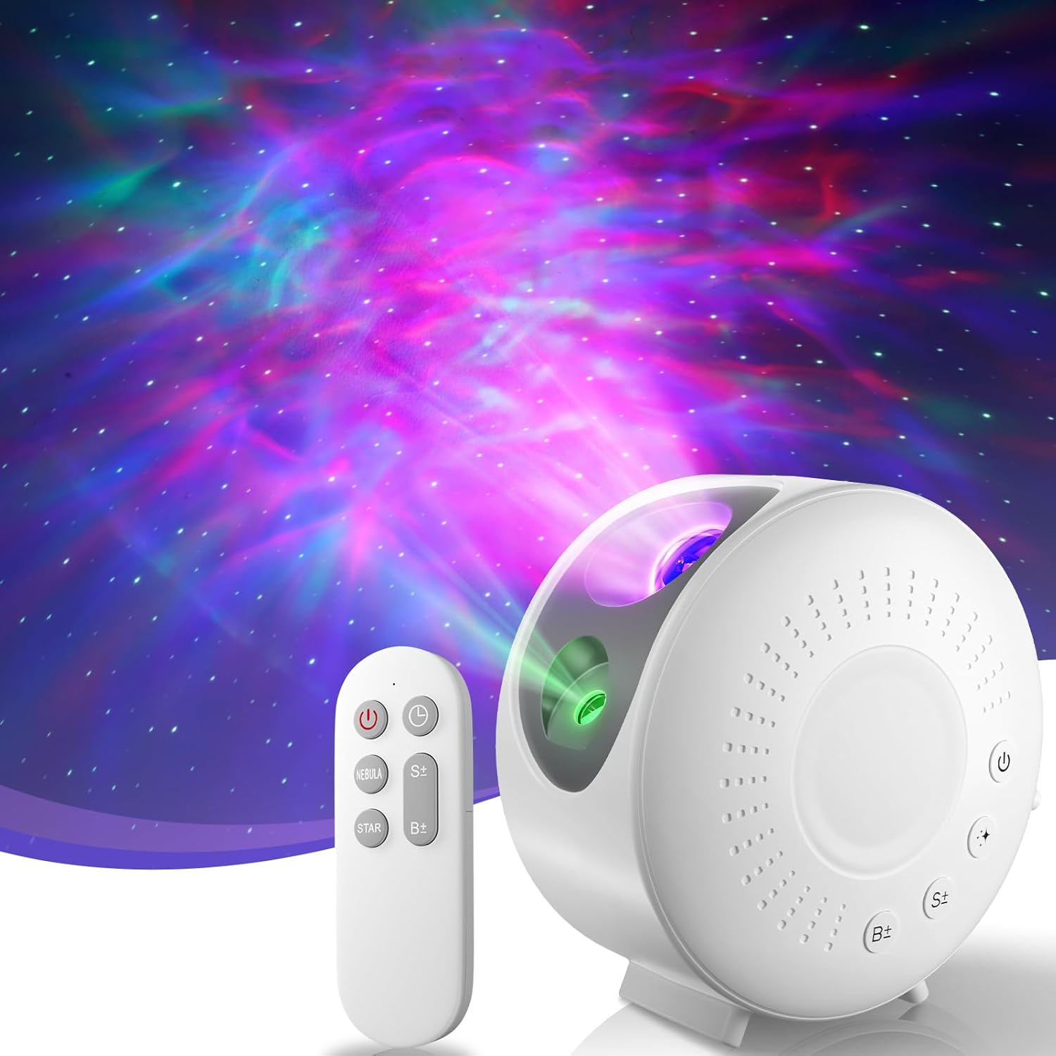 Galaxy Projector, Star Night Light, Star Projector with Timer & Remote Control for Bedroom Decor, Home Theater, Ceiling, Kids Room, Party, Relaxation White