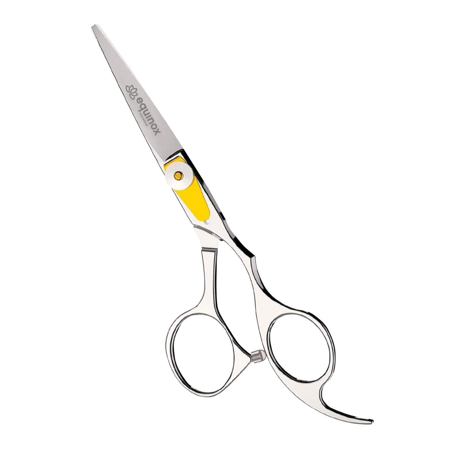Equinox Professional Razor Edge Series Barber Hair Cutting Scissors - Japanese Stainless Steel Salon Scissors - 6.5” Overall Length - Fine Adjustment Tension Screw - Premium Shears for Hair Cutting Silver 6.5 Inch
