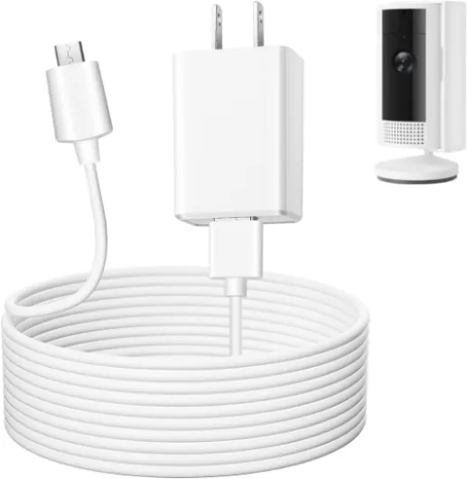 Charging Cable for Ring Indoor Cam (2nd Gen), 16.5FT/5M USB-A to Micro USB Power Adapter Charger Cable for Ring Indoor Camera, Not for (1nd Gen)