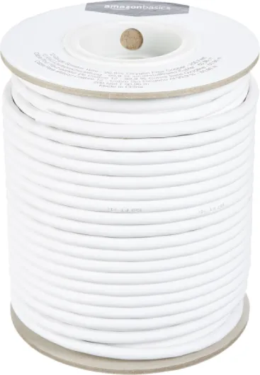 12-gauge Audio Speaker Wire Cable - 99.9% Oxygen Free Copper, 200-foot, White 200-Foot 12-Gauge