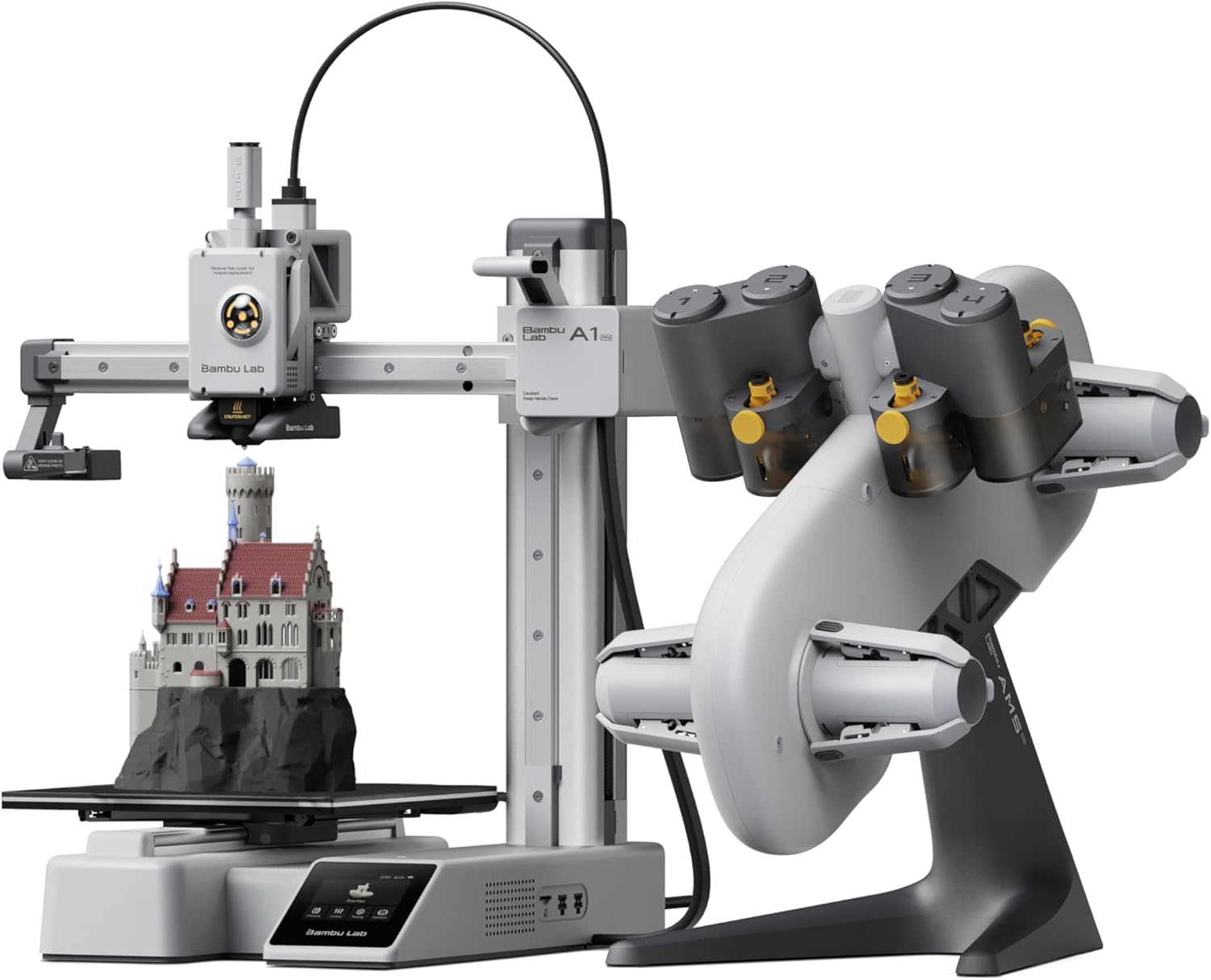 Bambu Lab A1 Mini Combo, A1 Mini 3D Printer and AMS lite, Support Multi-Color 3D Printing, High Speed & Precision, Full-Auto Calibration & Active Flow Rate Compensation, ≤48 dB Quiet FDM 3D Printers A1 Mini Combo(With AMS lite)