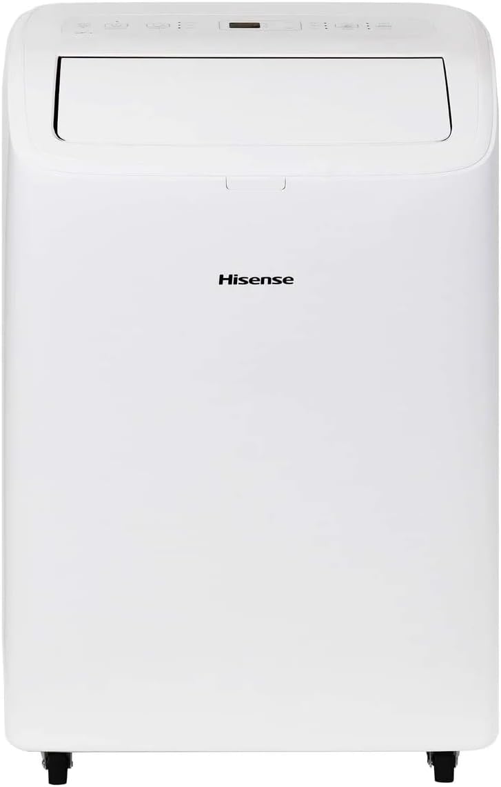 Hisense 8,000 BTU Portable Air Conditioner with Dual Hose & Inverter, 350 Sq Ft, Wi-Fi, ConnectLife App Google and Alexa, 3 operating modes, Noise 42 dB(A) - HAP0824TWD (Renewed), White
