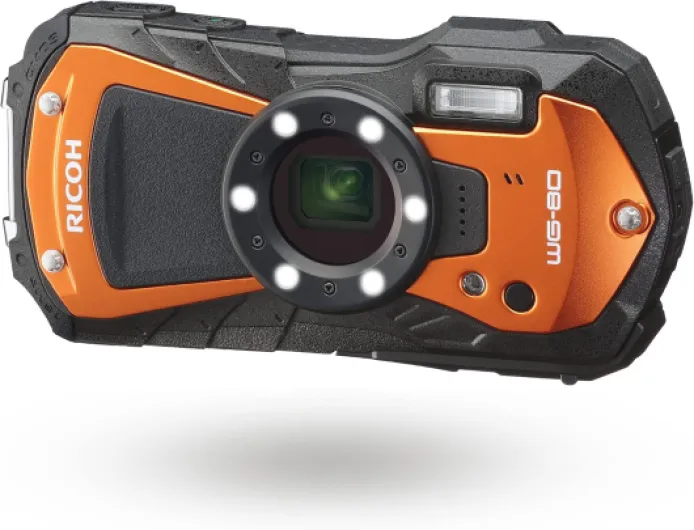 Ricoh WG-80 Orange Waterproof Digital Camera Shockproof Freezeproof Crushproof (International Version)