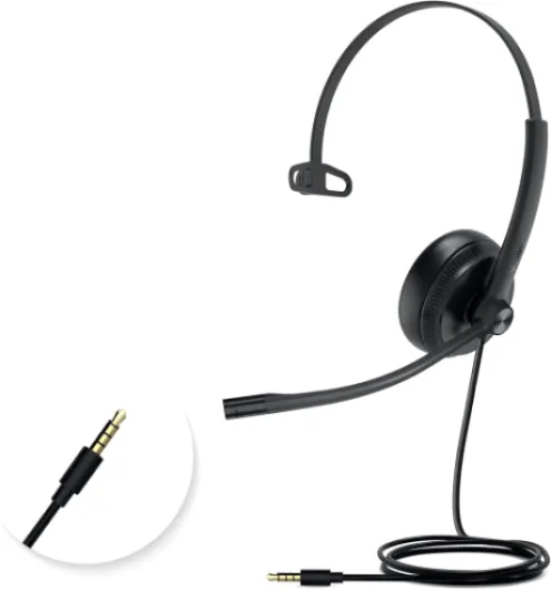 UH34 Wired Headset with Mic, 3.5mm Mono Headphones Noise Canceling Microphones,Teams Certified Work Office Headset for Computer PC Mac Laptop Tablet Smartphone
