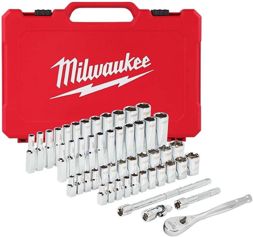 Milwaukee Electric Tools MLW48-22-9004 1/4In Ratchet & Socket Set - SAE & Metric