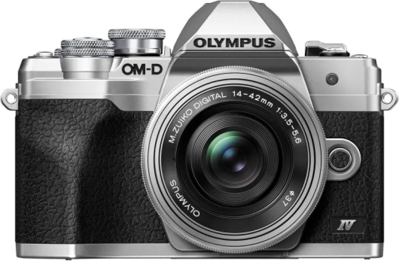 Olympus E-M10 Mark IV Silver Micro Four Thirds System Camera M.Zuiko Digital ED 14-42mm F3.5-5.6 EZ kit 20MP Sensor 5-Axis Image Stabilization 4K Video Wi-Fi Silver Mark IV + 14-42mm EZ Lens Kit