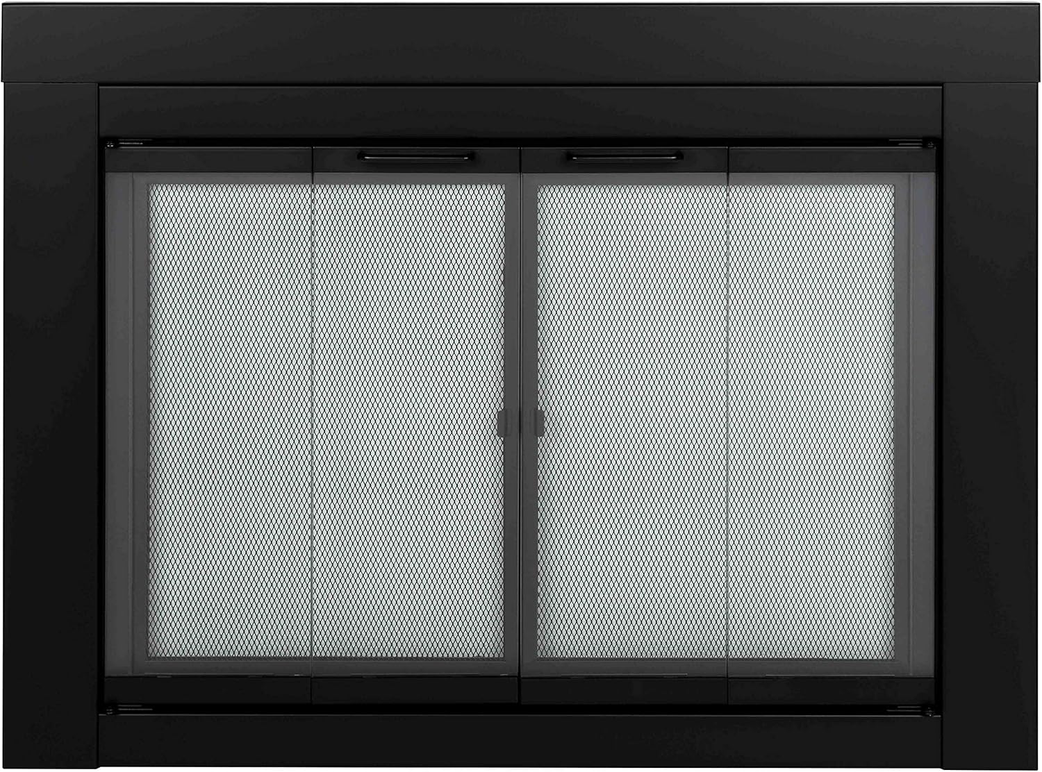 AT-1002 Ascot Fireplace Glass Door, Black, Large