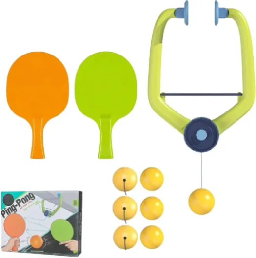 Door Ping Pong Game Over The Door, Adjustable Doorway Game Pingpong, Hanging Table Tennis Trainer Portable Set, (1 Pcs Trainer 6 Balls) Door Pong Game for Kids with Racket and Balls