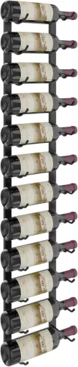 W Series Pro Wine Rack 4 - Metal Wall Mounted Wine Rack - Modern, Label Forward Wine Storage - Space Saving Wine Rack with 12 Bottle Storage Capacity (Matte Black) 12 bottles Matte Black
