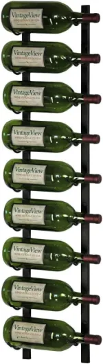 W Series – 9 Bottle Wall Mounted Wine Rack for Magnum and Champagne (Satin Black) Stylish Modern Wine Storage with Label Forward Design