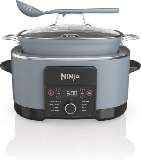 MC1001 Foodi PossibleCooker PRO 8.5 Quart Multi-Cooker, with 8-in-1 Slow Cooker, Dutch Oven, Steamer, Glass Lid Integrated Spoon, Nonstick, Oven Safe Pot to 500°F, Sea Salt Gray Sea Salt Gray 8.5 Quarts