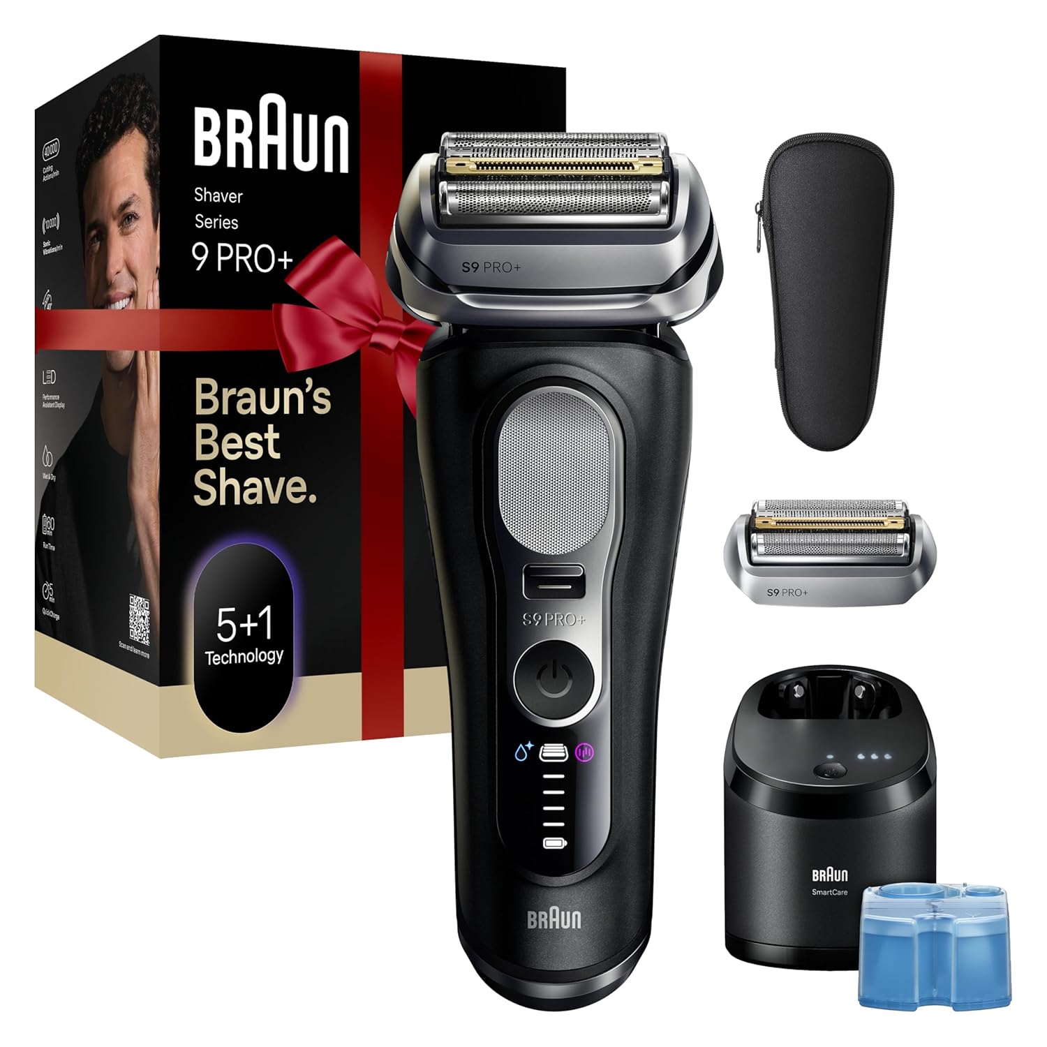 Series 9 PRO+ Electric Shaver, Pro SensoAdapt, 6in1 SmartCare Center, 9660CCPS, Black, Holiday Gifts for Men
