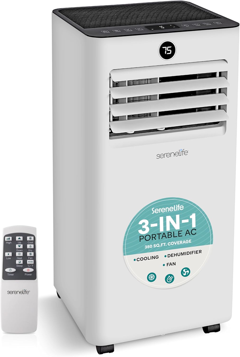 10,000 BTU Portable Air Conditioner, 3-in-1 AC with Cooling, Dehumidifier and Fan, Energy Efficient Mini AC Unit with 450 Sq - Ft - Coverage, Includes Window Mount Kit, (Gray)